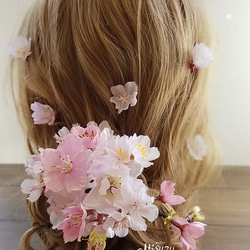 『特集掲載』桜サクラの花簪　前撮り　パーティ　七五三　成人式　ヘッドドレス　さくらの宴 2枚目の画像