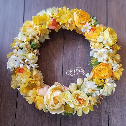 misuzu* 初夏のリース 元気いっぱいのビタミンカラー インテリア 玄関