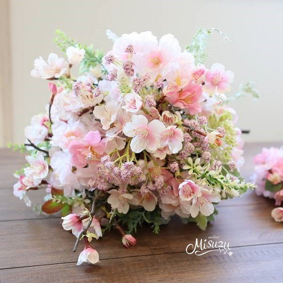 新しいスタイル 受注制作* 桜咲く 2 和婚 ウェディング さくらのクラッチブーケ 工芸品