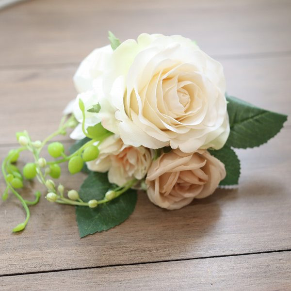 正統派カサブランカと薔薇のキャスケードブーケ　ウェディング　前撮り　2次会　116