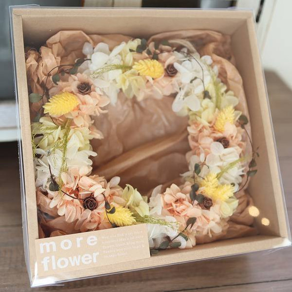 紫陽花リース【BOX付】　ウェルカムスペース　ギフト　誕生日　お祝い 4枚目の画像