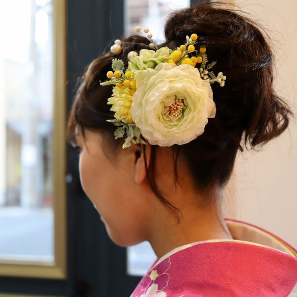 ラナン＆ミモザ　コサージュ　卒業式　入学式　髪飾り　095 6枚目の画像