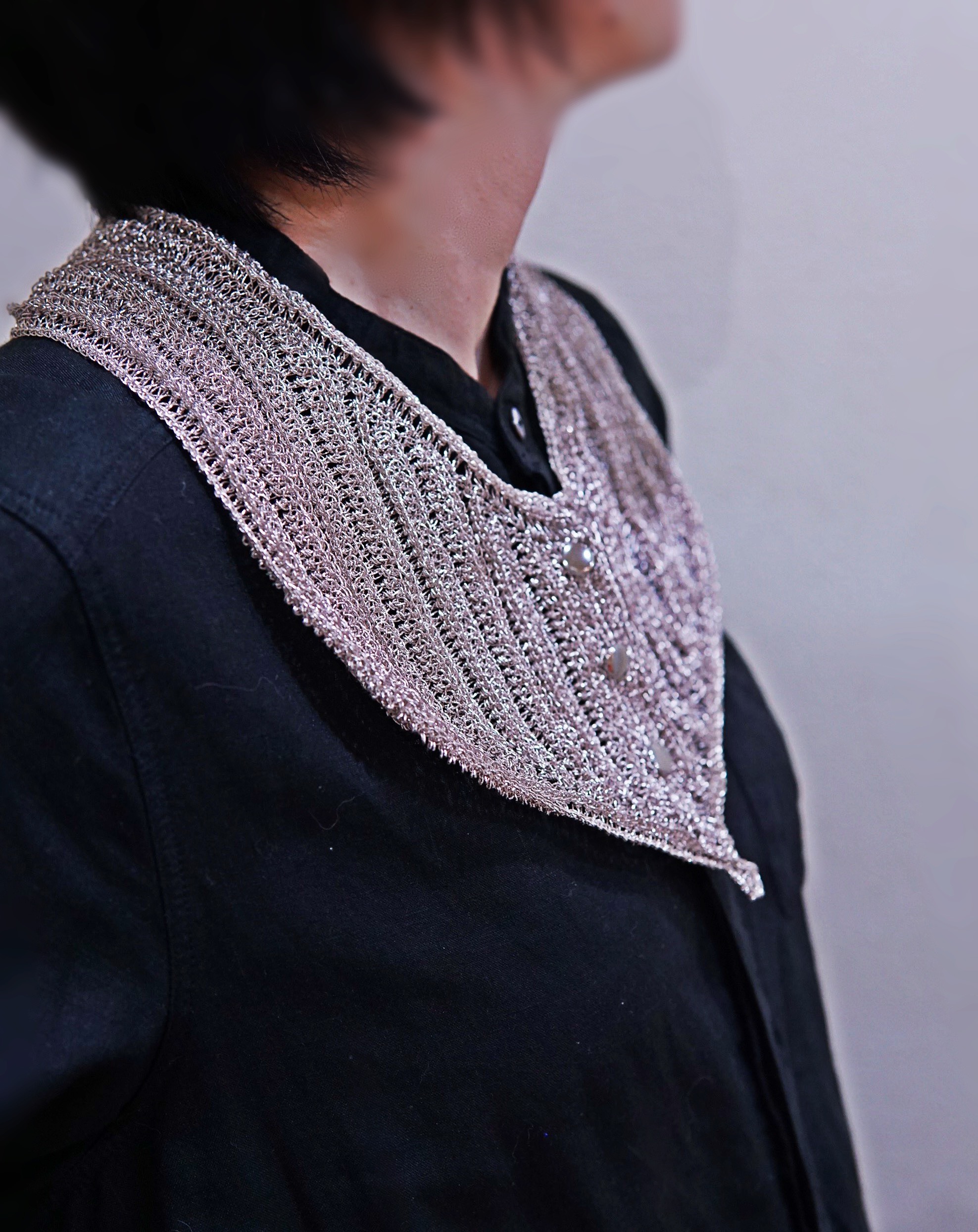 TACK! シルバーピンタックヨーク付け襟