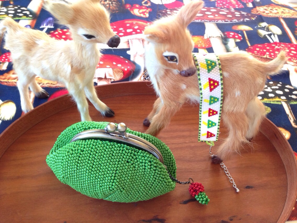 Creema限定福袋 5,000円セット きのこ尽くしビーズがま口&ブレスレット