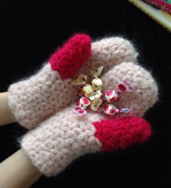 ピンクのミトン☆pink mittens 2枚目の画像