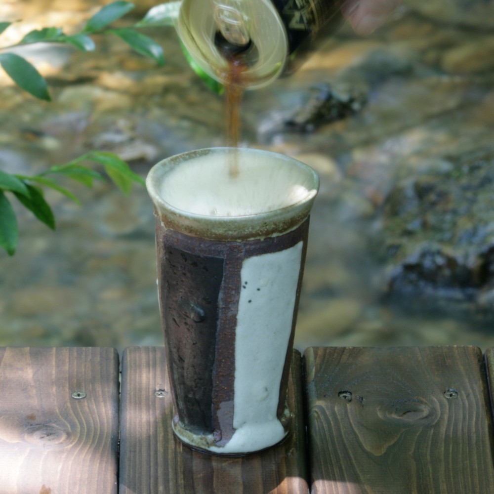 【長石釉+黒釉】b9   美濃焼 陶芸 ビール 素敵 プレゼント 磁器 手作り 贈り物 結婚祝い お正月 クリスマス