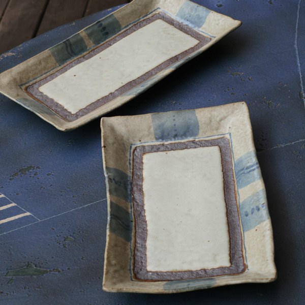 【染付けサビ長皿】 s87 煮魚 煮物 盛り皿 取り皿 おしゃれ 素敵 かわいい 美味しい 祝い 結婚祝い 誕生日