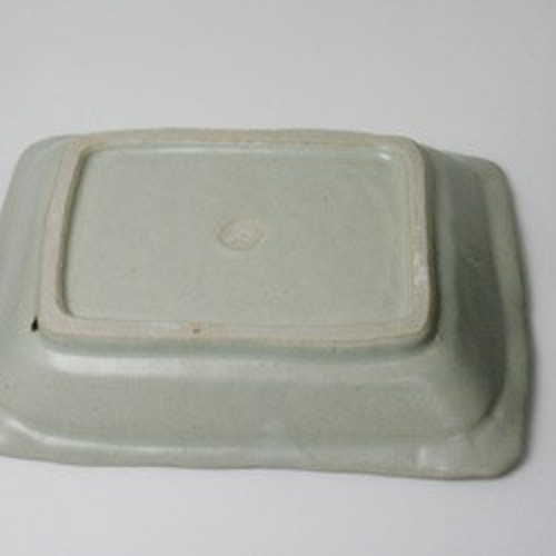 白化粧板皿（葉模様） 染付け 葉模様角皿】S50 煮魚 煮物 美味しい 人気 おしゃれ 素敵