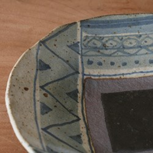 【ゴス模様+黒釉盛り皿】S79 パスタ・カレー 美味しい 人気 おしゃれ 素敵 かわいい 誕生日 プレゼント 陶芸 5枚目の画像