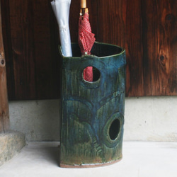 YS 474 ユニークなデザインの陶器 織部3個セット　作家さん不明　箱なし 0_3c0397a5f34786e9ead58620db7a