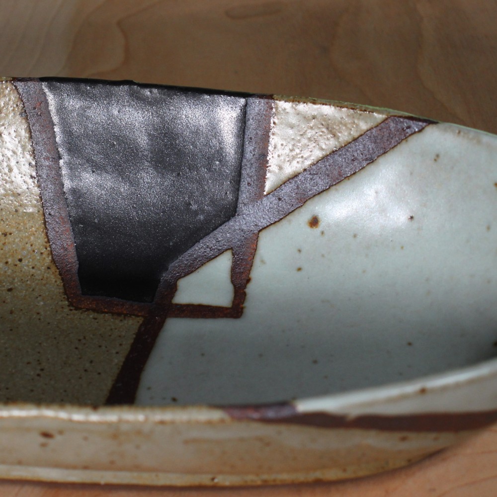 【塗り分け 小判鉢】ｈ50　和食器 陶芸 美濃焼 盛り鉢 煮物 取り鉢 サラダ 結婚祝い プレゼント 素敵 陶器 手作り