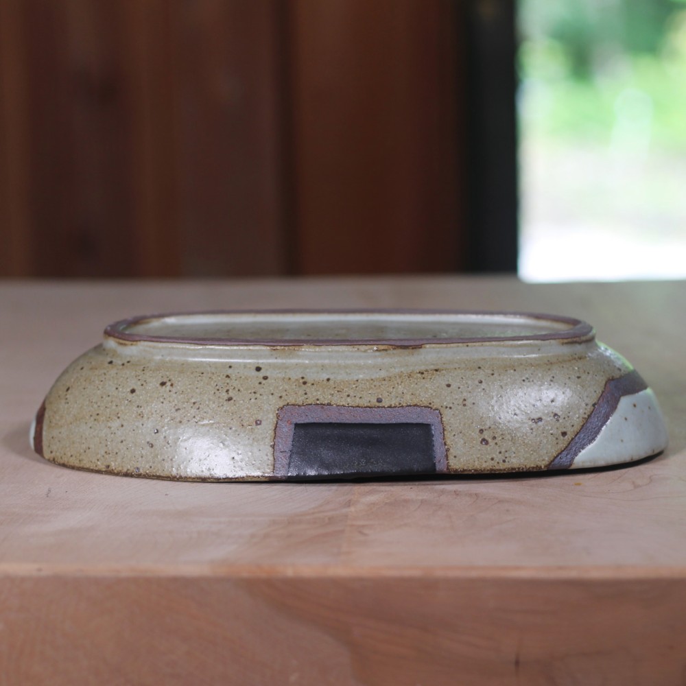 【塗り分け 小判鉢】ｈ50　和食器 陶芸 美濃焼 盛り鉢 煮物 取り鉢 サラダ 結婚祝い プレゼント 素敵 陶器 手作り