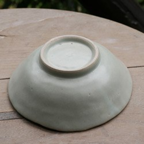 釉流し　鉢M 豆盆栽鉢 青流紋釉丸盆栽鉢 小さな盆栽鉢 小鉢 國井正子鉢 p0833