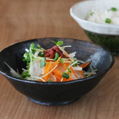 黒釉線模様中鉢】h75 煮物 盛り鉢 取り鉢 おしゃれ 素敵