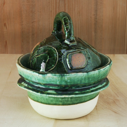 全織部飯炊き土鍋2～3合炊き】do38 和食器 陶芸 美濃焼 織部焼き