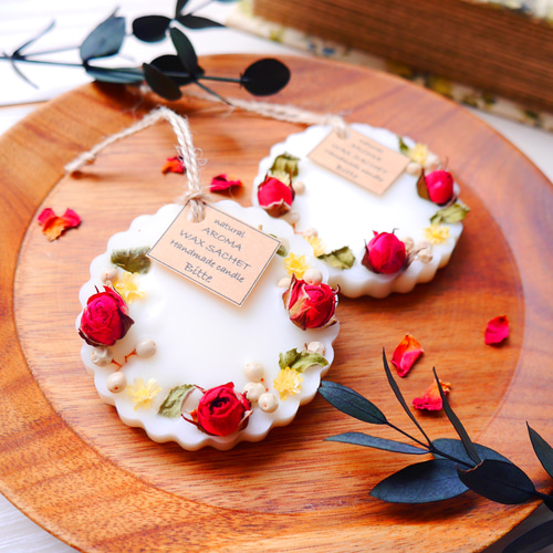 rose × vanilla 〜 アロマワックスサシェ キャンドル・キャンドル