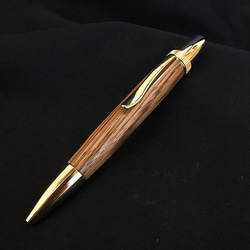 木製ボールペン（ゼブラウッド）パトリオット（金具選択：ゴールドorシルバー） 1枚目の画像