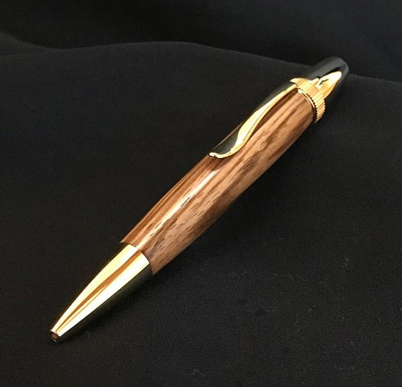 木製ボールペン（ゼブラウッド）パトリオット（金具選択：ゴールドorシルバー） 2枚目の画像