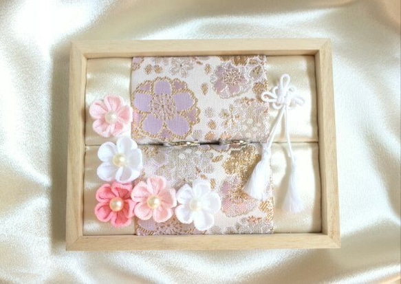 和風　蓋付き　リングピロー　和　和装 桜 2枚目の画像