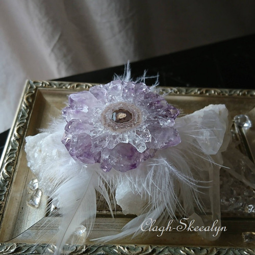 フラワーアメジスト スライス41◇ Flower Amethyst ◇天然石