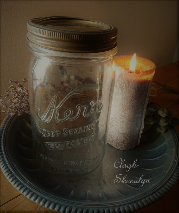 【Kerr】Vintage Glass Kerr Mason Jar /　USAヴィンテージ・メイソンジャー/ 17cm 2枚目の画像