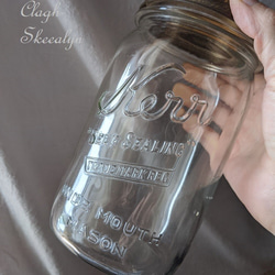【Kerr】Vintage Glass Kerr Mason Jar /　USAヴィンテージ・メイソンジャー/ 17cm 4枚目の画像