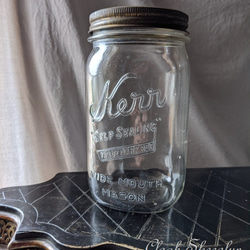 【Kerr】Vintage Glass Kerr Mason Jar /　USAヴィンテージ・メイソンジャー/ 17cm 10枚目の画像