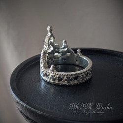 【GRIM Works】ビンテージクラウン×BCZ  | 王冠Ring　| Silver925リング | 1点物 4枚目の画像