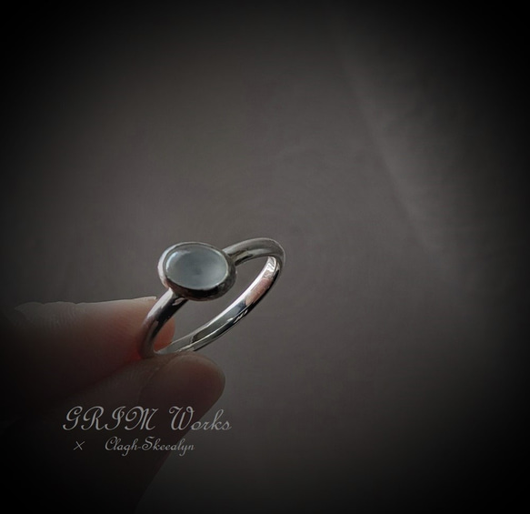 【GRIM Works】ムーンストーン（Moon Stone）リング　/指輪　/Silver925製 Ring　/1点物 4枚目の画像