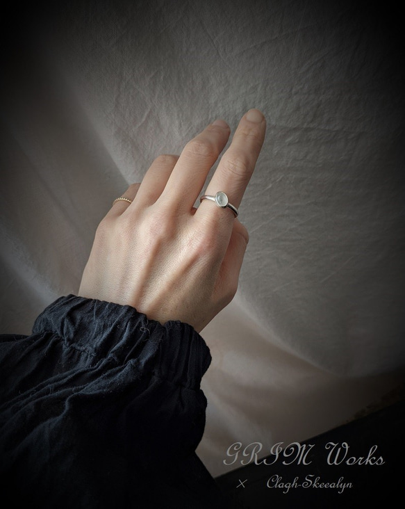 【GRIM Works】ムーンストーン（Moon Stone）リング　/指輪　/Silver925製 Ring　/1点物 5枚目の画像