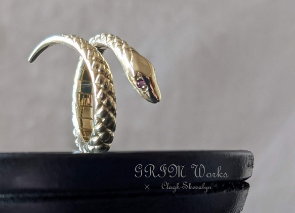 【オーダー制作専用】Snake　Ring　～GRIM Works～　/真鍮製（Brass） 4枚目の画像