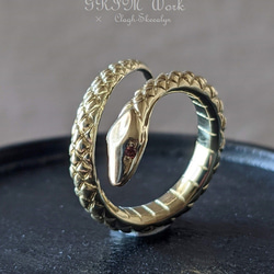 【オーダー制作専用】Snake　Ring　～GRIM Works～　/真鍮製（Brass） 3枚目の画像