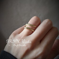 【オーダー制作専用】Snake　Ring　～GRIM Works～　/真鍮製（Brass） 5枚目の画像