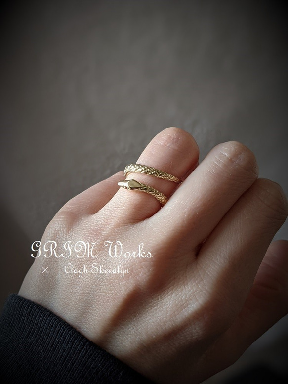 【オーダー制作専用】Snake　Ring　～GRIM Works～　/真鍮製（Brass） 5枚目の画像