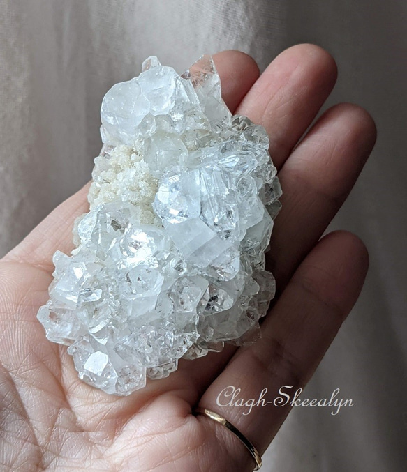 Apophylite｜アポフィライト｜魚眼石｜原石クラスター｜クリア系｜インド産（Maharashtra） 5枚目の画像