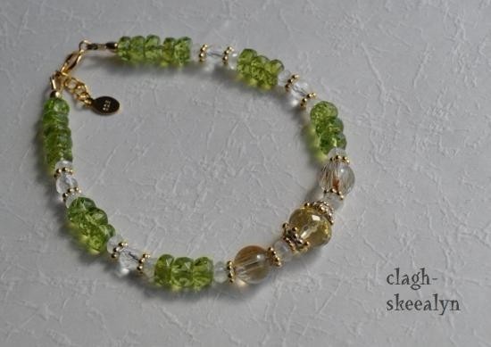 ～Glanis～ペリドット×グリーンルチルクォーツ×レモンクォーツのブレスレット