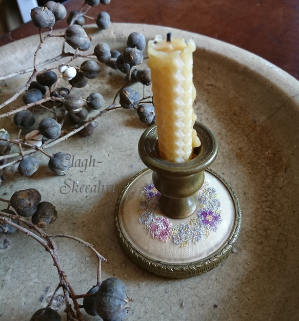 フランス/アンティーク/キャンドルホルダー瑪瑙石/真鍮 フランス/アンティーク/キャンドルホルダー瑪瑙石/真鍮