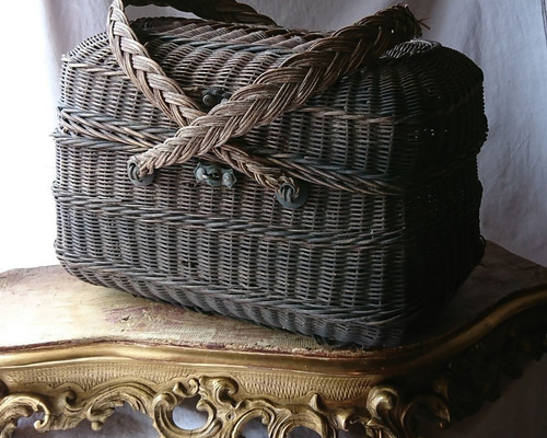 French antique【フランス製アンティーク】19世紀 フレンチパニエ／籐