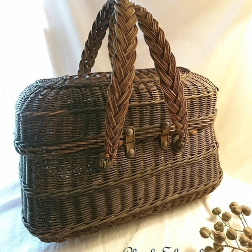 French antique【フランス製アンティーク】19世紀 フレンチパニエ／籐