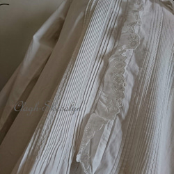 French antique【フランス製アンティーク】アンティークナイトドレス／ピンタックドレス／カットワークレース 7枚目の画像