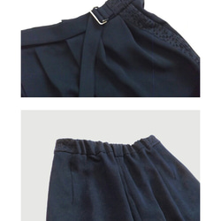 Geometric lace switching wide pants navy 9枚目の画像