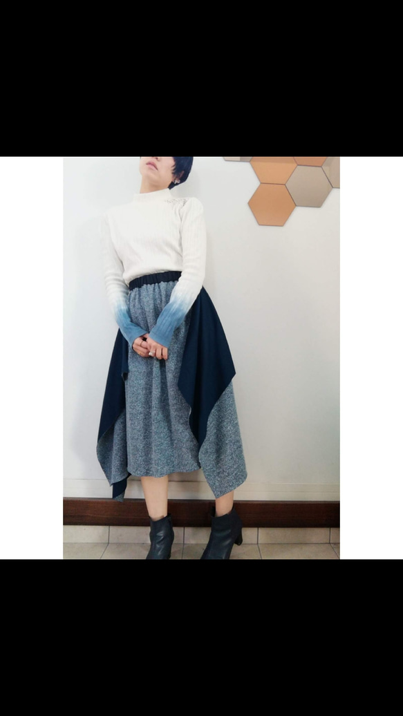 《残り1点》dual-layered knit skirt   接結コットンニットスカート 1枚目の画像