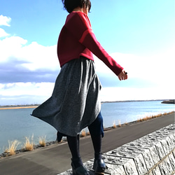 《残り1点》dual-layered knit skirt   接結コットンニットスカート 6枚目の画像