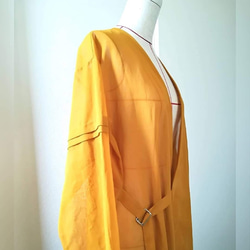 see-through kimono style HAORI bright yellow 9枚目の画像