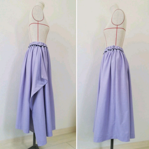 asymmetry gather long skirt 8枚目の画像