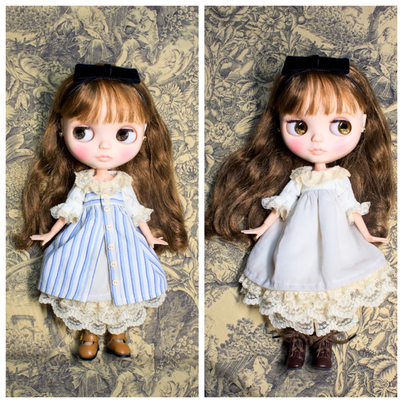 22cmのドール服 3点セット アンティークカラーのお洋服セット その他 