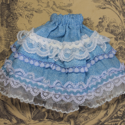 〈ブライスアウトフィット〉アンティークレース♪お花刺繍のお洋服セット 3点セット ＊ブライスアウトフィット＊ お花の刺繍入りトップス