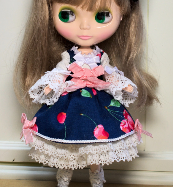 22cmのドール服 さくらんぼリボンドレス その他人形 Doll Dress レイ 