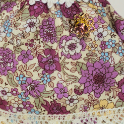 22cmのドール服    2点セット　　紫小花トップスとパンツ 4枚目の画像