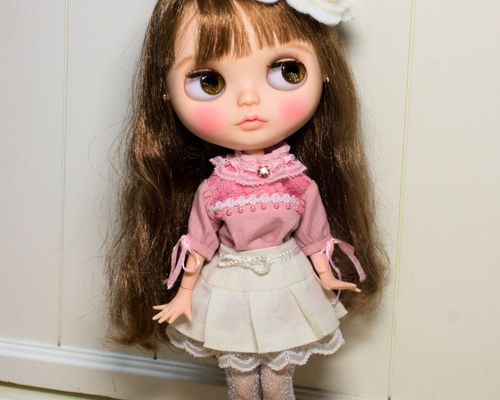 〈rose〉ブライスアウトフィット ブライスアウトフィット 2点セット ピンクXホワイトが春らしいお洋服